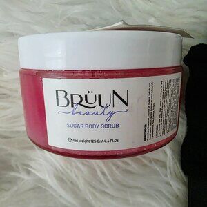 NWT Bruun Beauty Sugar Body Scrub with Exfoliating Mitt, 125oz